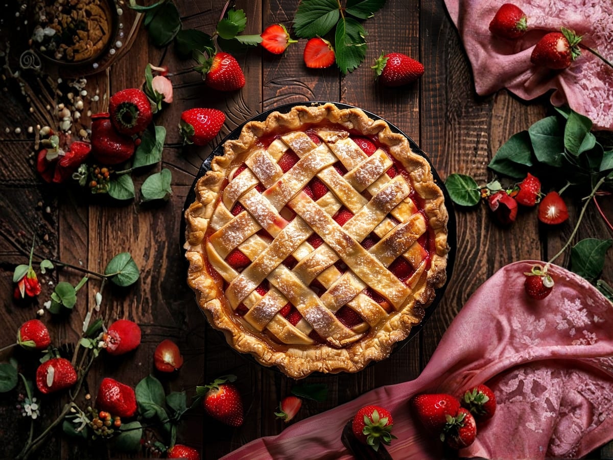 Strawberry Lattice Pie